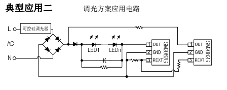 LED電源芯片SM2082G的高壓線性恒流方案分析(圖3) 調(diào)光應用電路.png