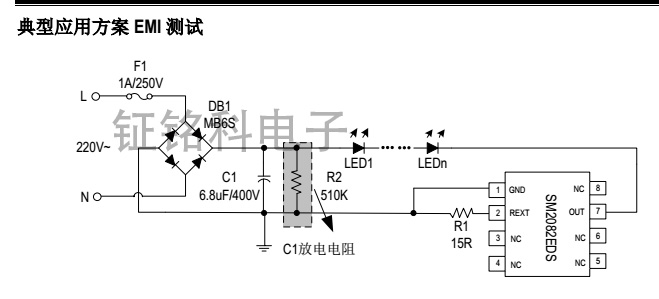 LED燈高壓線(xiàn)性恒流驅(qū)動(dòng)方案SM2082EDS原廠技術(shù)支持設(shè)計(jì)特點(diǎn)(圖4) SM2082EDS典型應(yīng)用方案EMI測(cè)試.jpg
