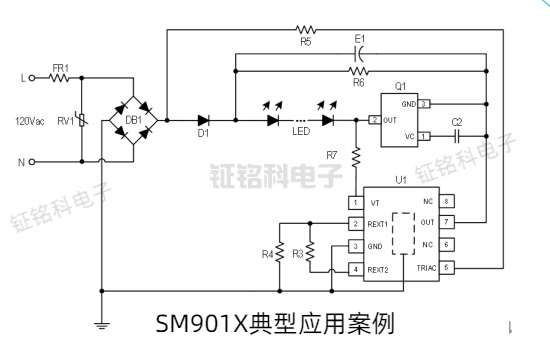 SM901KF去頻閃電流紋波消除芯片可替代VAS1001 SY5864 DIO8242(圖2) SM901X典型應(yīng)用案例.png