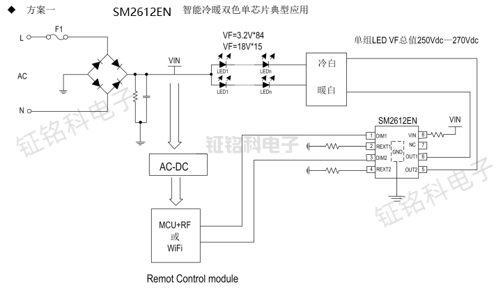 雙通道PWM TO模擬高壓線性恒流芯片SM2612EN (圖2) SM2612EN典型應用案例01.png