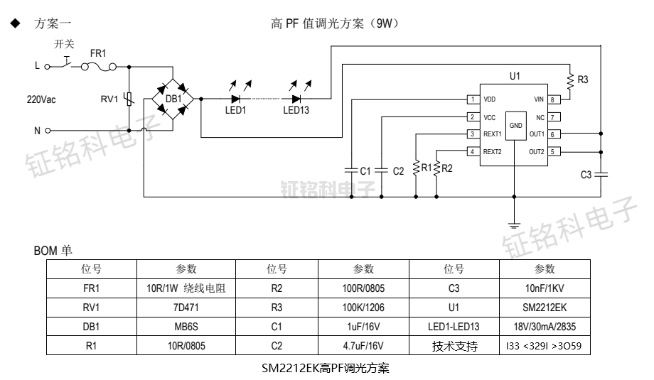 2段開關(guān)分段調(diào)光/調(diào)色驅(qū)動(dòng)芯片SM2212EK(圖1) SM2212EK高PF調(diào)光方案.png