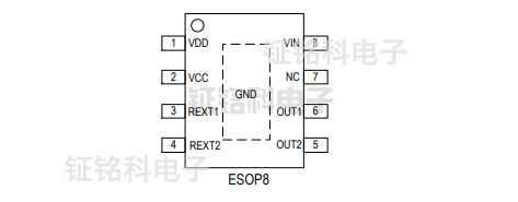 兩款LED線(xiàn)性恒流控制芯片:SM2212EK和SM2213EK的對(duì)比(圖5) SM2213EK管腳圖.png