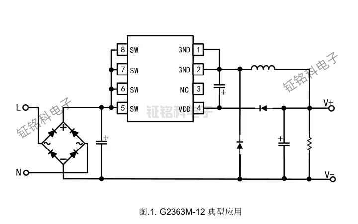 解鎖 G2363X-12 芯片:非隔離交直流轉(zhuǎn)換的卓越之選(圖1) G2363M-12 典型應用 (1).jpg