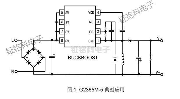 G2365M-5 芯片:開(kāi)關(guān)電源領(lǐng)域低成本高性能解決方案(圖2) G2365M-5 典型應(yīng)用.jpg