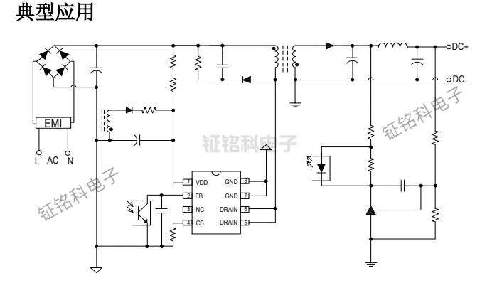 SM8022BS AC/DC PWM 功率開關(guān)芯片(圖1) SM8022BS典型應(yīng)用.jpg